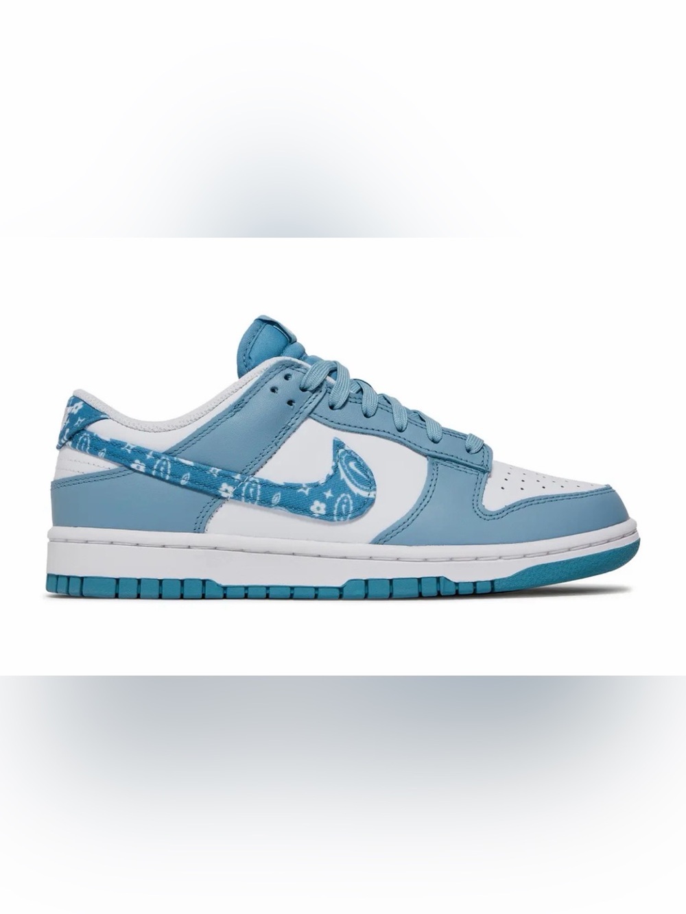 Nike dunk low paisley Light Blue and White Sneakers - size 9 womens, 7.5 mens